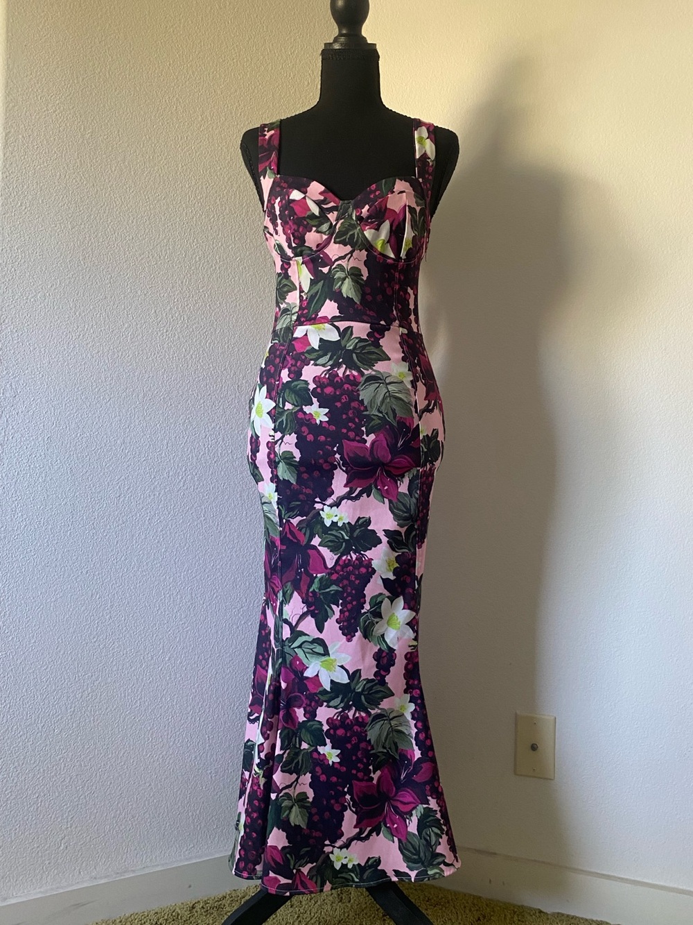 Zara Pink & Purple Floral Midi Dress